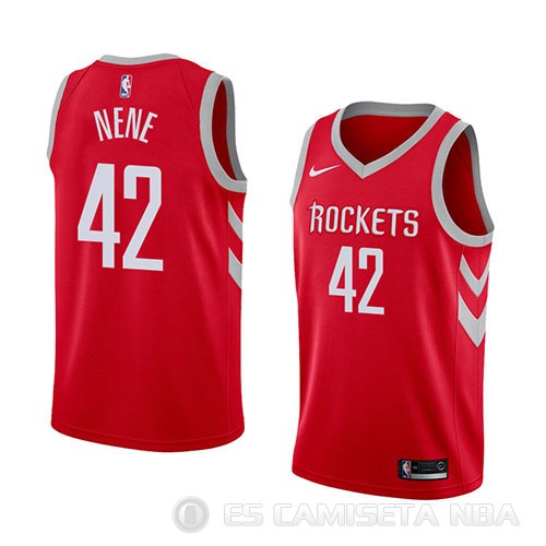 Camiseta Nene #42 Houston Rockets Icon 2018 Rojo - Haga un click en la imagen para cerrar